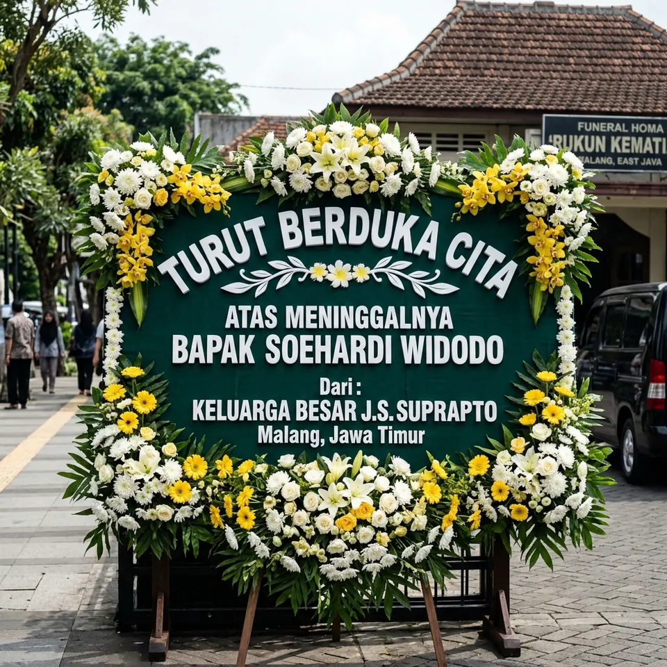 Foto Bunga Papan Duka Cita - Classic White Florist Malang